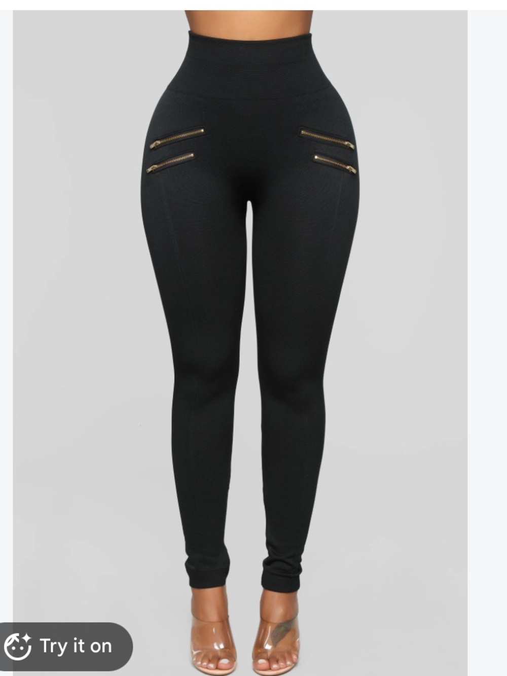 Black Dress Pants Gold Zipper Pockets